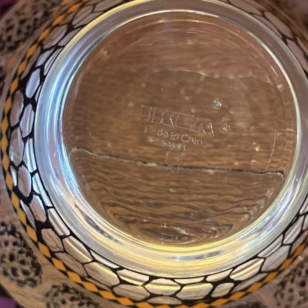 Ikea Murkla Geometric 8oz Old Fashioned Cocktail Rocks Glasses Tumbler‎ Set of 4